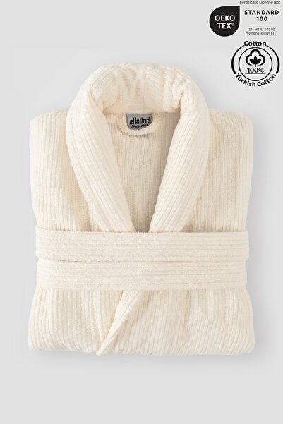 Ellaline Раиран халат 100% сертифициран памук Шалов яка Унисекс халат / халат...