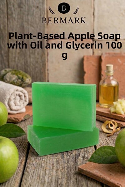 bermark Herbal Apple Soap with Vegetable Oil and Glycerin, Vegan 100 Gr