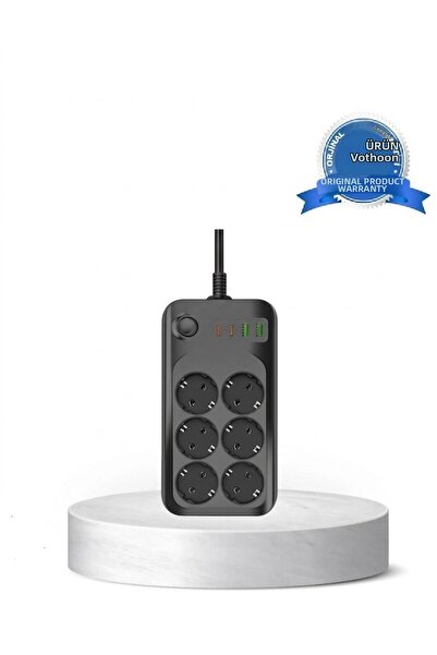 Epilons Current Protected 6-Outlet Socket 2Xusb 2Xtype-C Output High Voltage ...