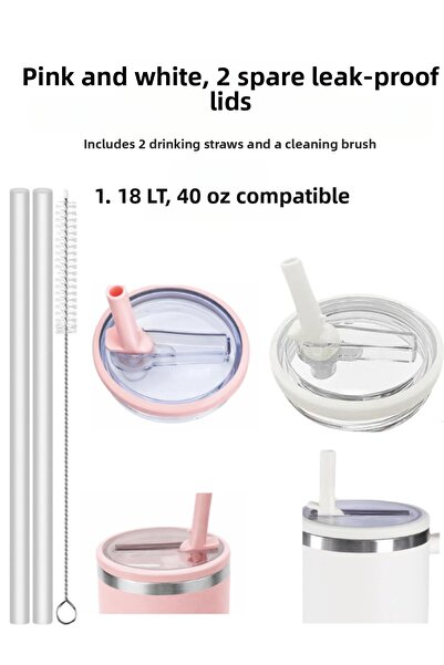 Kelira Compatible straw thermos leakproof replacement lid 2 colors 1.18 lt th...