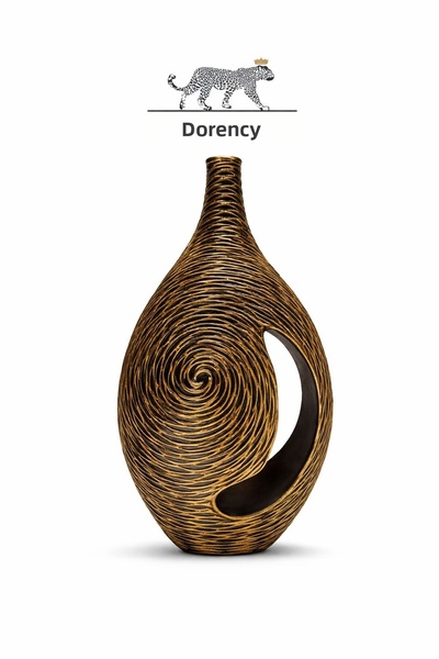 Doremcy مزهرية زخرفية كبيرة الحجم، مزهرية عصرية، تحفة فنية لتزيين غرفة المعيش...