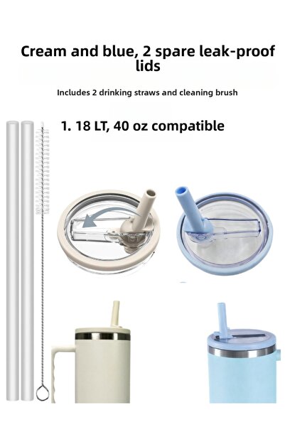 Stanley Compatible straw thermos leakproof replacement lid 2 colors 1.18 lt t...