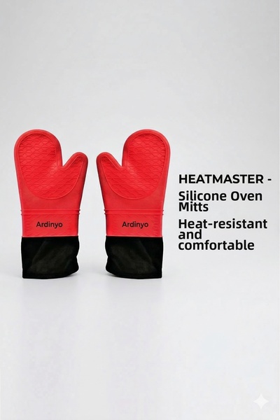 Ardinyo قفاز فرن احترافي من السيليكون مقاوم للحرارة وغير قابل للانزلاق بطول 4...