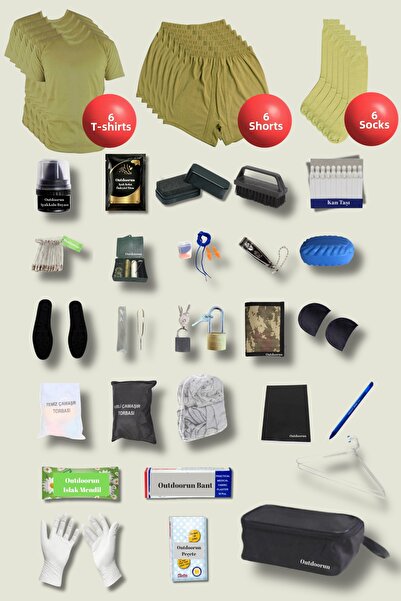 Outdoorun 6-Piece Military Set: Undershirt, Long Johns, and 27 Accessories - ...