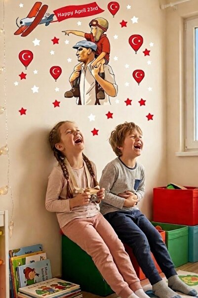 Kt Grup Σετ αυτοκόλλητων παραθύρων τοίχου για την Ημέρα του Παιδιού και τον Α...