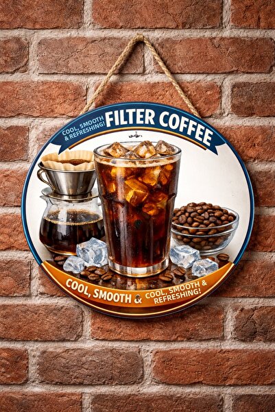 Mayeka Ornament decorativ din lemn pentru ușă de perete, cu tematică cafea fi...