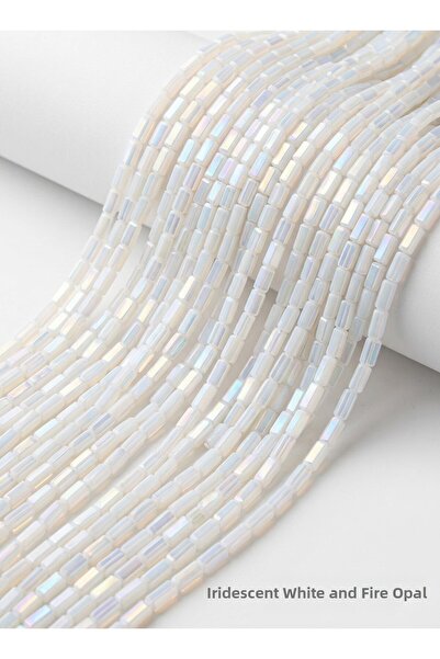 Ralp Moda Mărgele de cristal din sticlă tip baghetă 3*6 mm, 3 șiruri, total: ...