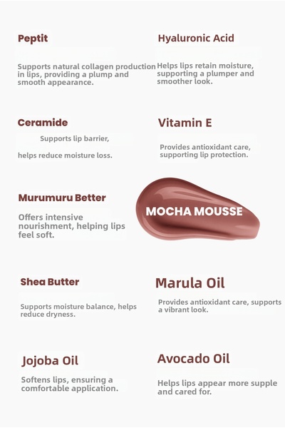 EIGHTH COLOR Mocha Mousse: Peptide Lip Glow