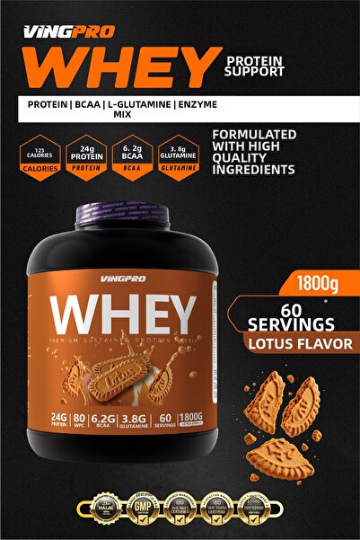 vingpro بروتين مصل اللبن برو WPC80 1800 جرام - بنكهة اللوتس |   60 خدمة