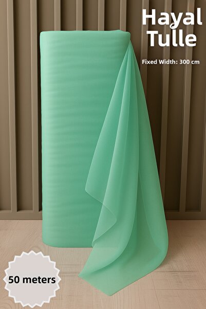 Mortex Mint Green Hayal Tulle Length 50 Mt En Sabit 3 Mt Engagement Henna, We...