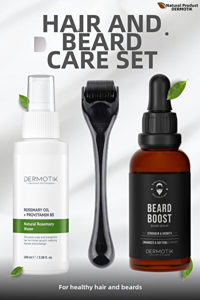 Dermotik مجموعة العناية بالشعر والتكثيف - ديرمارولر، سيروم الشعر واللحية، وما...