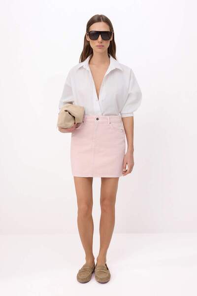 Trendyol Kollektion Rosa Mini-Jeansrock aus 100 % Baumwolle TWOSS26ET00070