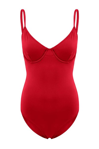 Trendyol Kollektion Roter, mit Balconette-Oberteil versehener, normaler Basic...