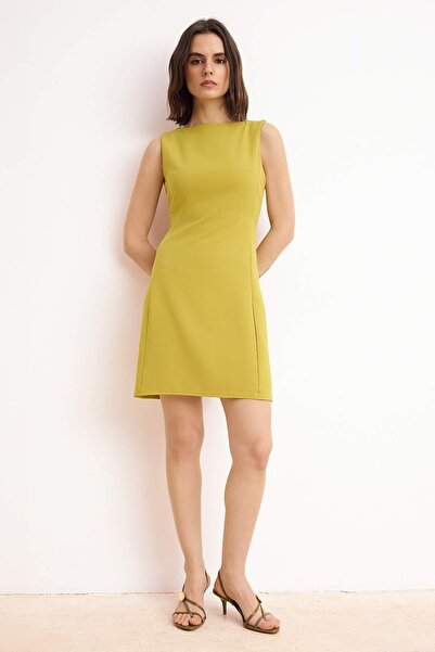 Συλλογή Trendyol Φόρεμα Oil Green Straight A-Line Short / Mini Υφαντό TWOAW25...