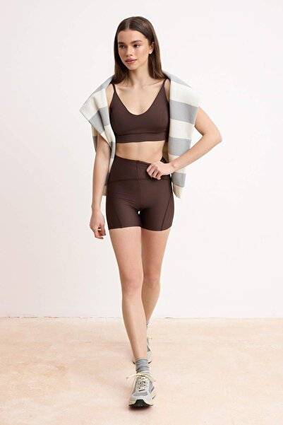 Trendyol Collection Καφέ Dalgız Diver/ Scuba Κολάν Αθλητικά Κολάν TWOSS21SR0545