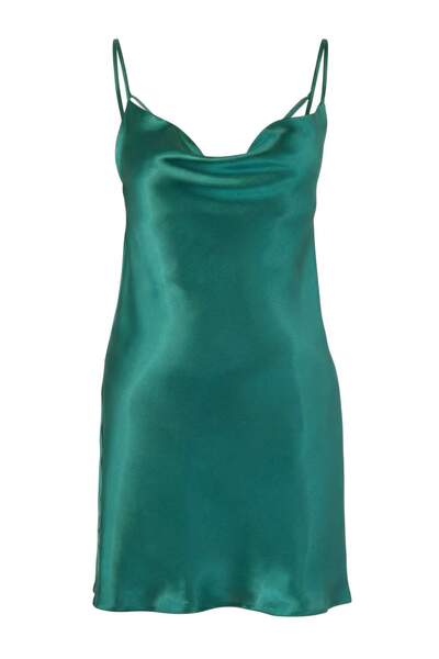 Trendyol Kollektion Petrol Degaje Kragen-Rücken-Detail mit Seilriemen, gewebt...