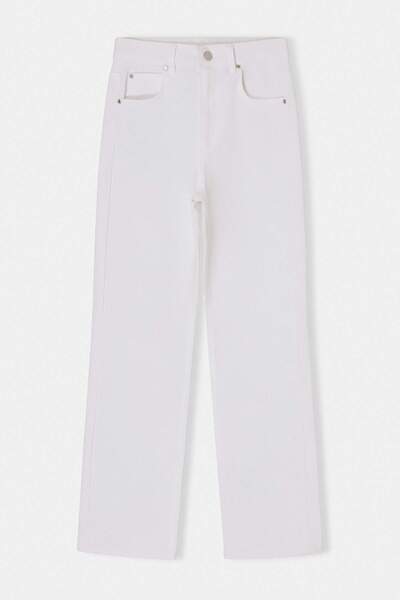 Trendyol Kollektion Weiße, hochtaillierte, mittelflexible, gerade geschnitten...