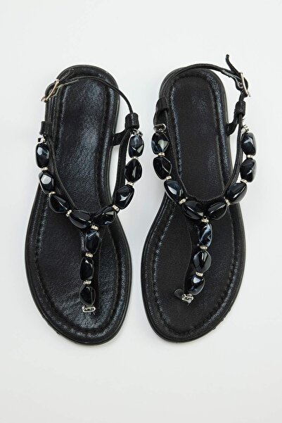 TRENDYOL SHOES Schwarze Damensandalen TAKSS26SD00017