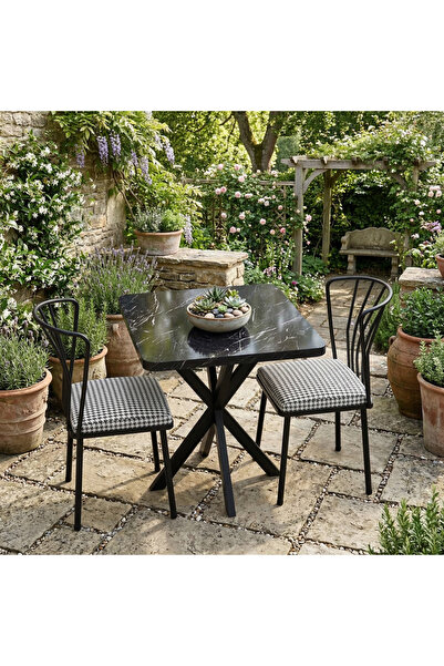 MOONCAPELLA 2 Sandalye 1 Masa Takımı Mutfak Masası Sandalye 70x70 cm Masa