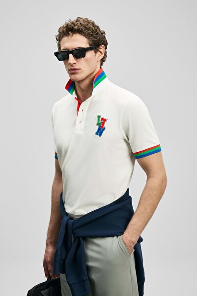 Lufian 111040231 Fun Smart Men's Polo Shirt Men's T-Shirt White