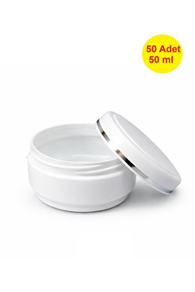 demethome 50 Adet Plastik Beyaz 50 Ml Boş Pomat-krem-kozmetik Kutusu kavanozu...