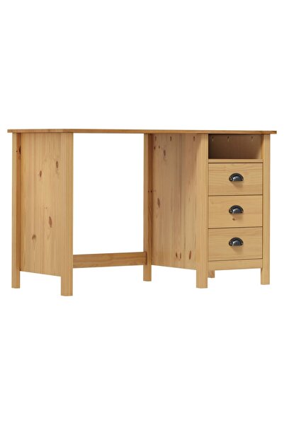 Concept Birou Hill Range cu 3 sertare, 120x50x74 cm, lemn masiv de pin