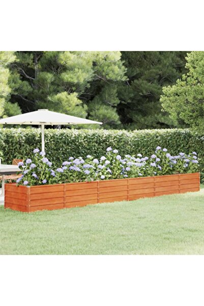 Concept Garden planter, gray, 480x80x45 cm, corten steel