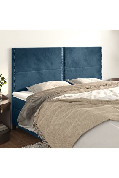 Concept Tăblii de pat, 4 buc, albastru închis, 90x5x78/88 cm, catifea