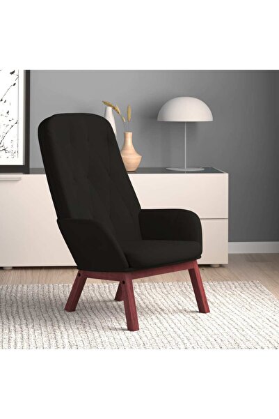 Concept Scaun de relaxare, negru, catifea