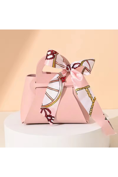 Choice22 10 قطع من أكياس الهدايا جلد الوردية مقاس 12×5.5×13 سم، مثالية لتوزيع...