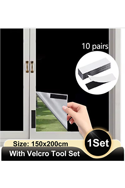 Choice ستائر تعتيم 100% مع مجموعة أدوات فيلكرو، مقاس 150×200 سم، فيلم تظليل ل...