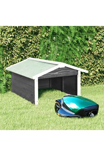 Concept Garaj mașină de tuns iarba robot gri&alb 72x87x50cm lemn brad