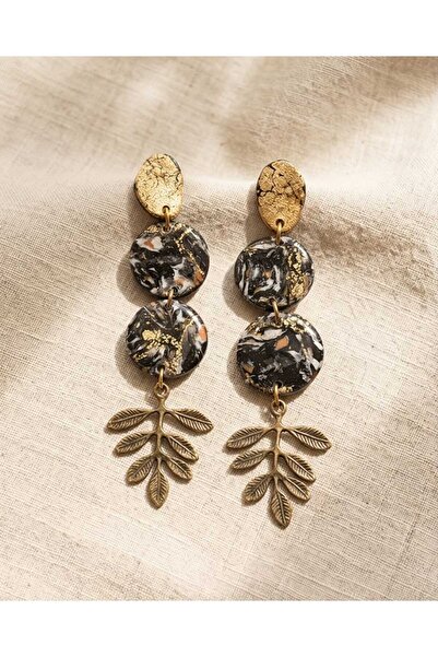 Dodemert Home Leafy Polymer Clay & Epoxy Design Nail Earrings (Nail Stainless...