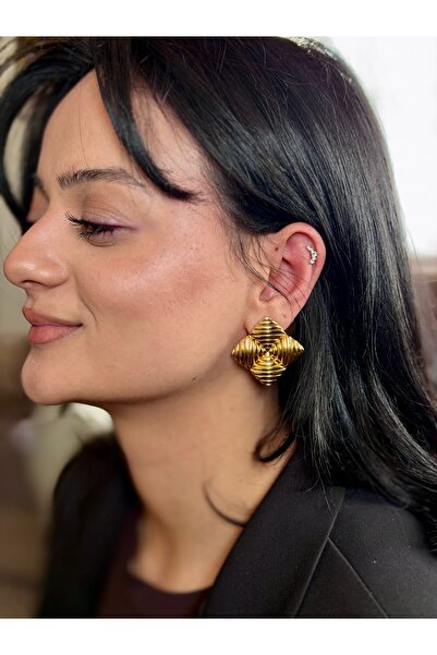 staınless steel أقراط من الفولاذ بنمط هندسي