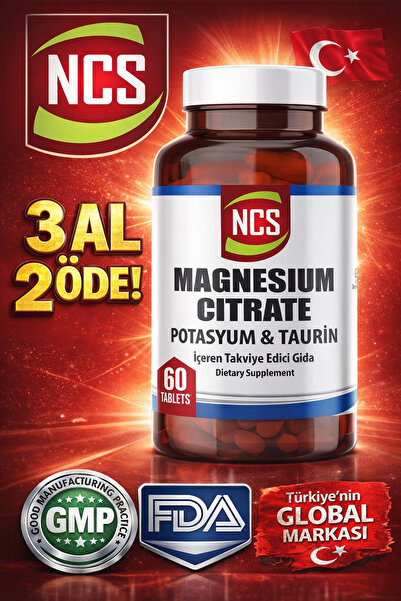 NCS Magnesium Citrate 4 Piece Form 60 Tablets (POTACYUM KALIUM) & Vitamin B6 ...