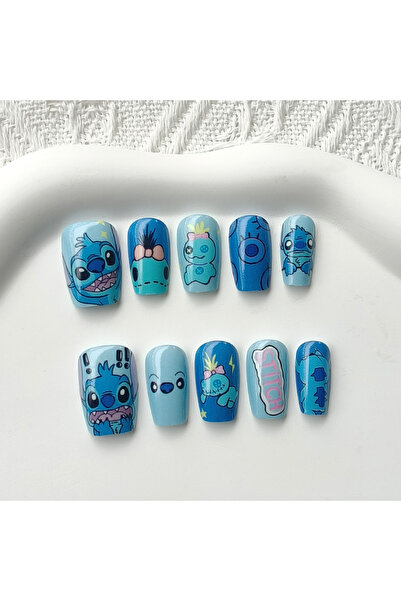 Choice مجموعة أظافر صناعية للبنات من 10 قطع، بتصميم شخصيات كرتونية لطيفة من ا...