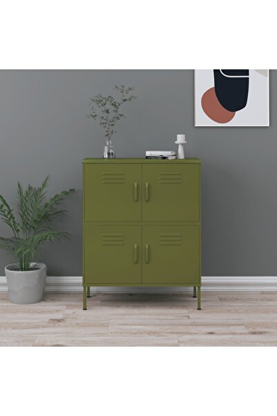 Concept Dulap de depozitare, verde măsliniu, 80x35x101,5 cm, oțel