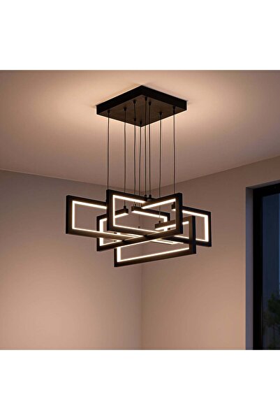 Alessandro DESIGN Lustra LED cu telecomanda ,Suspendata 96W, 4 Elemente, lumi...