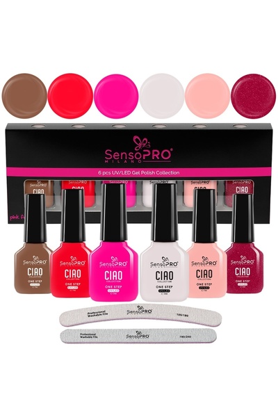 SensoPRO Milano Σετ 6 ημιμόνιμων βερνικιών νυχιών One Step 7ml - CIAO, Amore