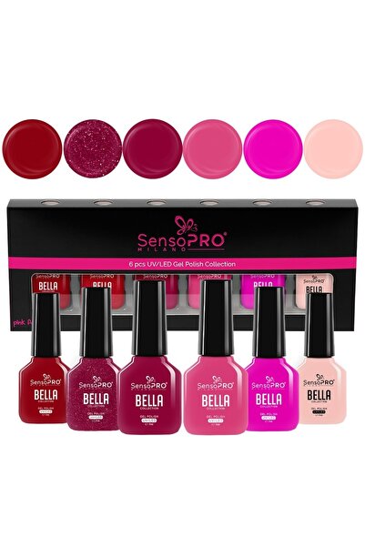 SensoPRO Milano Σετ 6 ημιμόνιμων βερνικιών νυχιών BELLA SensoPRO Milano, Pass...