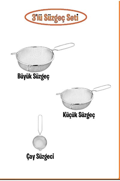 IKEA Çay Süzgeci + 15 Cm Süzgeç + 20 cm Süzgeç