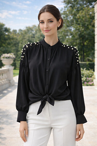 Divin store Γυναικεία μπλούζα με πέρλες