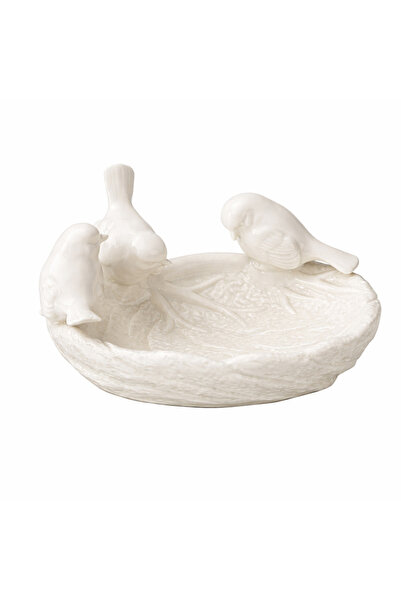 Warm Design Decorative Leaf Patterned Plate with Birds