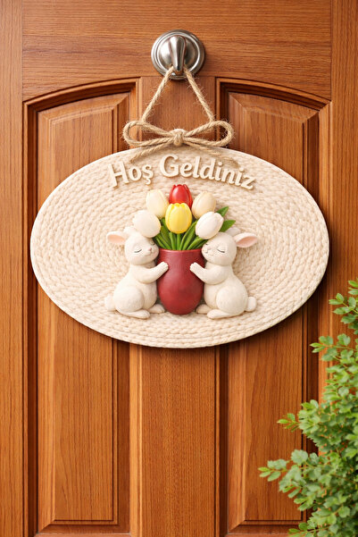 orvia Welcome Door Ornament Rabbit Spring Decoration |   Handmade Modern Door...