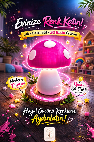 Layera Home Mantar Gece Lambası | Çocuk Odası |