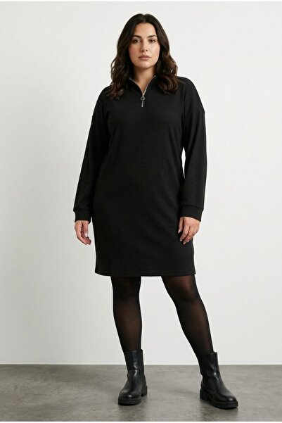 Stil Diva Rochie tricotată din lycra, cu mânecă lungă, decolteu în V, cu ferm...