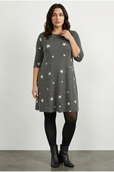 Stil Diva Сукня великих розмірів з принтом та м'якою текстурованою лайкрою сі...
