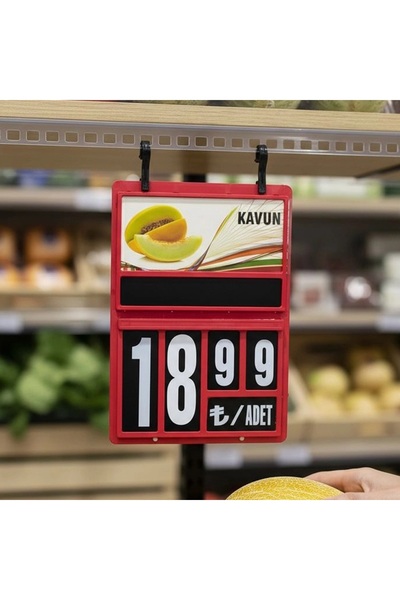 YolMarket Dört Rakamlı Manav Kasetliği - Kırmızı (Pakette 10 Adet)