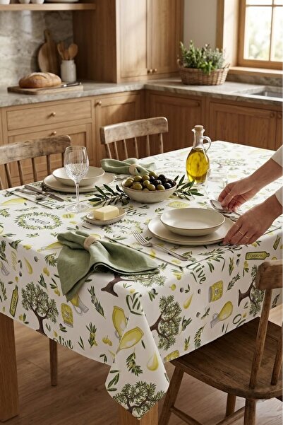 Rona Home Πολυτελές ψηφιακό τραπεζομάντιλο με τύπωμα με σχέδιο ελιάς 100% ποι...