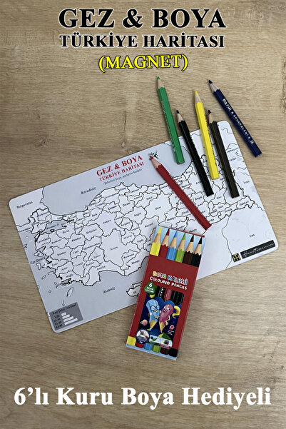 HariTasarım Gez Boya Türkiye Haritası Magnet – Mıknatıslı 81 İl Seyahat ve Bo...